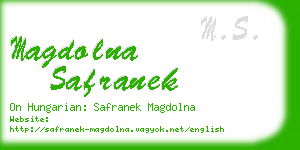 magdolna safranek business card